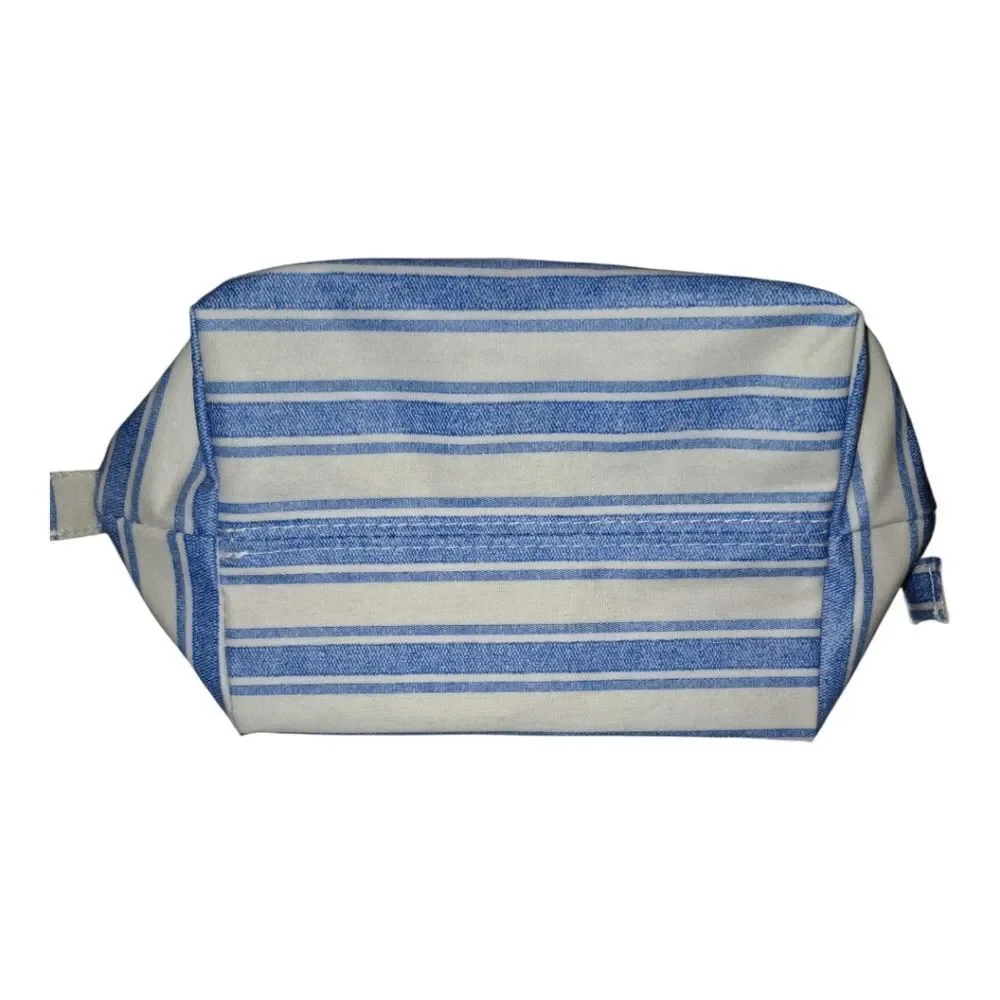 Scout big mouth toiletry bag Blue White Striped